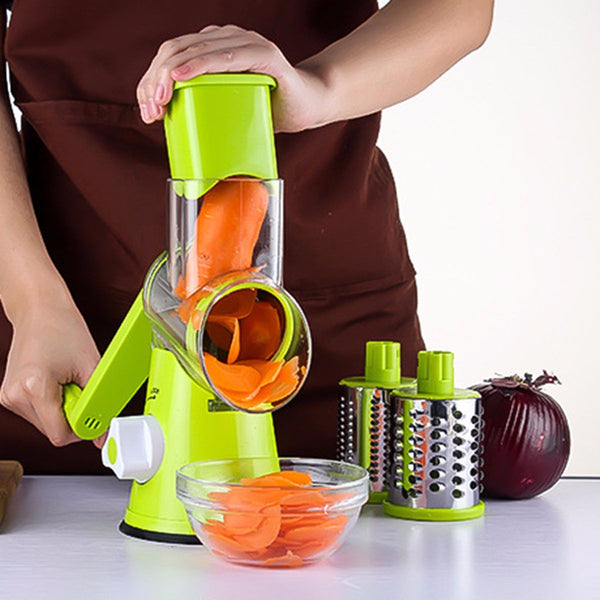 Round Mandoline Vegetable Cutter – Potato, Carrot, Cheese Slicer & Grater