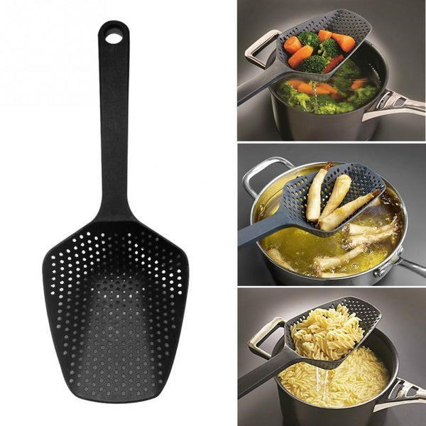 Nylon Strainer & Large Scoop Colander – Kitchen Spoon, Shovel, and Filter Tool