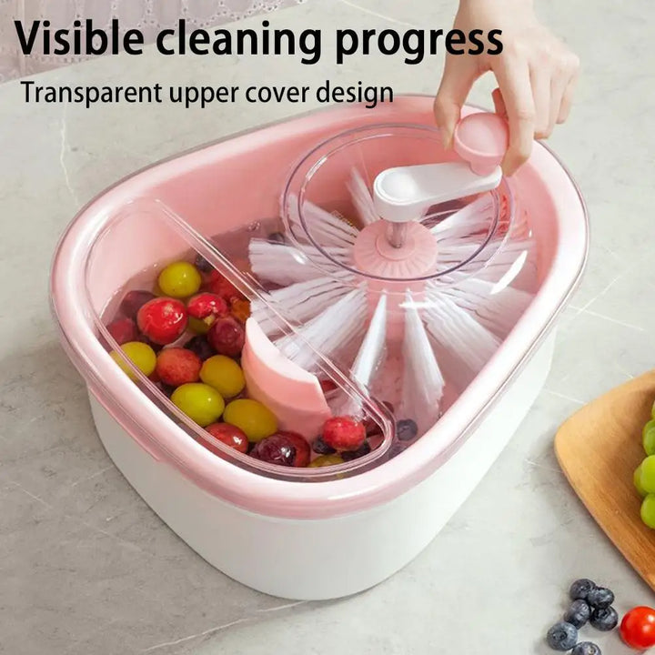 Vavilion Fruit Cleaner Spinner with transparent cover for effortless eco-friendly fruit washing, featuring modern home improvement gadgets.