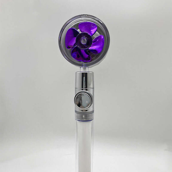 360° Rotating Shower Head with Purple Fan Nozzle, Water Saving, High Pressure, Eco-Friendly Design