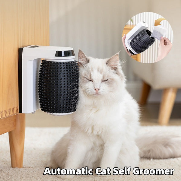 Automatic Cat Self Groomer Wall Corner Brushes – Soft Cat Scratcher & Grooming