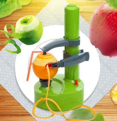 Multifunction Electric Peeler peeling apple, enhancing kitchen efficiency with easy-to-use design and sustainable materials.