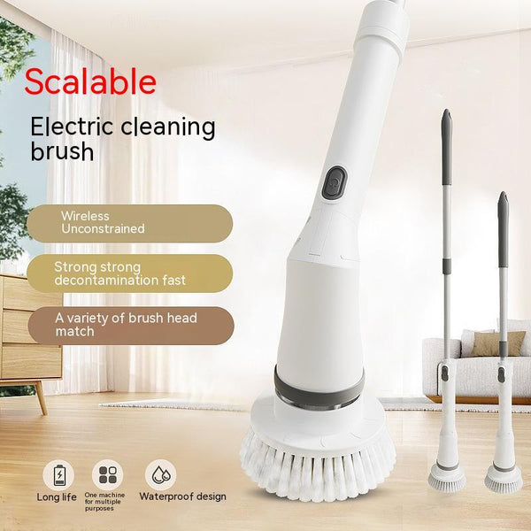 Electric Scrubber Cleaning Wall | Long Handle Telescopic Multifunction Cleaning Brush