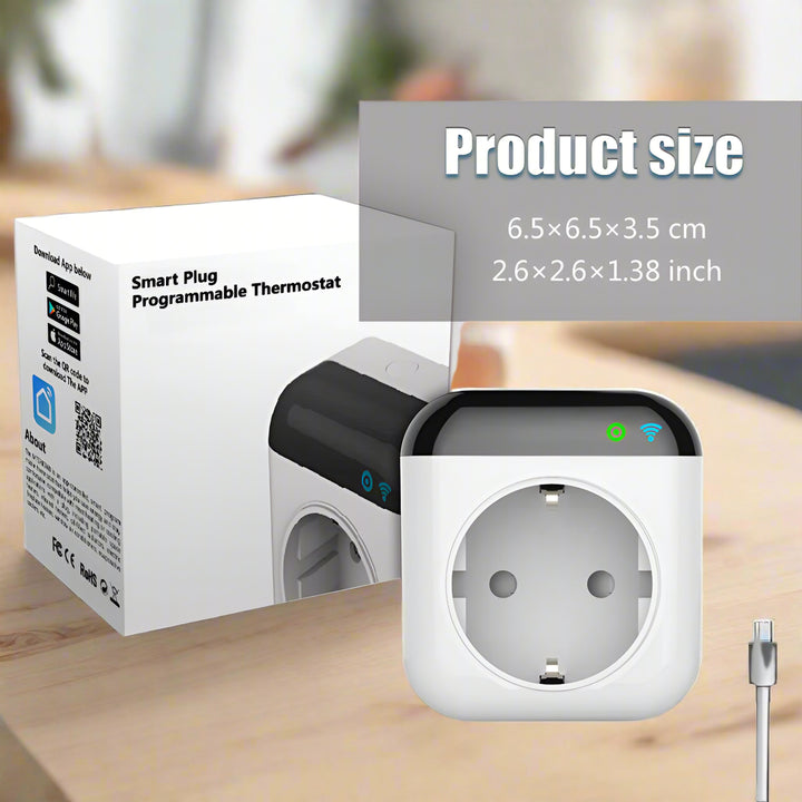 Tuya Temperature Control Switch Socket - Smart WiFi Outlet with Temperature Sensor