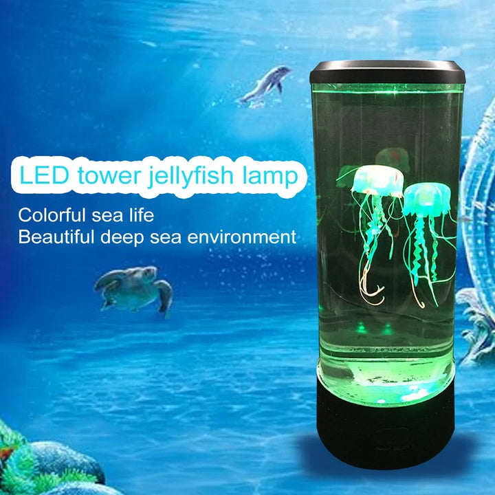 Color Changing LED Jellyfish Aquarium Night Light - Adds Colorful Sea Life to Your Space - Stylish Home Decor Gadget