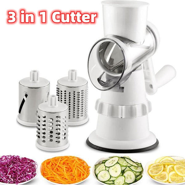 3-in-1 Vegetable Slicer & Grater – Manual Mandolin Chopper for Kitchen