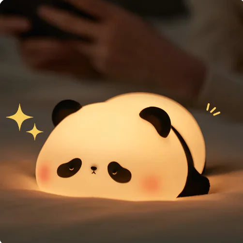 Panda Night Light for Kids | Squeezable Silicone Lamp with USB Charging