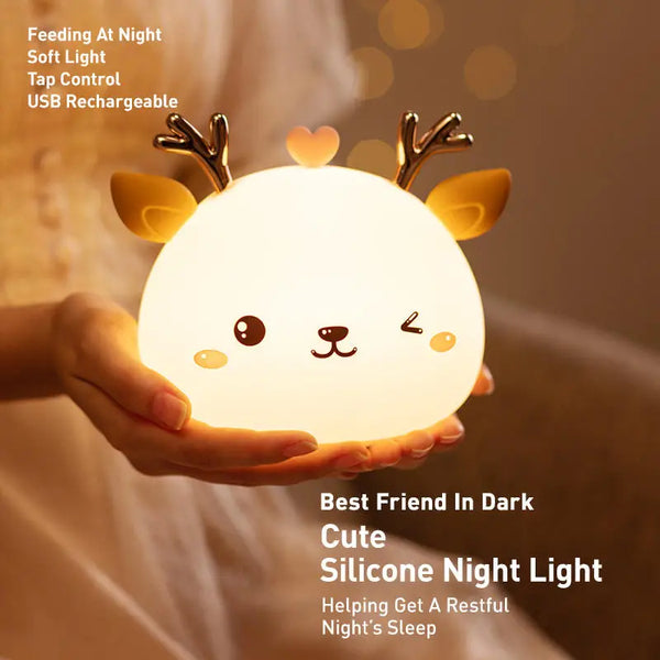 Deer Night Light | Rechargeable Bedside Lamp (3000K Warm Glow)