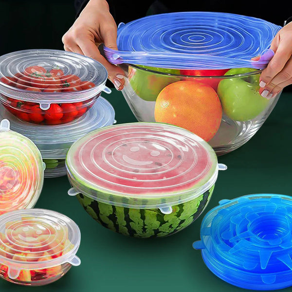 6 Pcs Silicone Cover  Stretch Lids