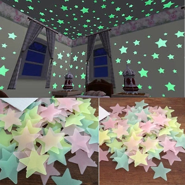 100pcs Fluorescent Glow in the Dark Stickers