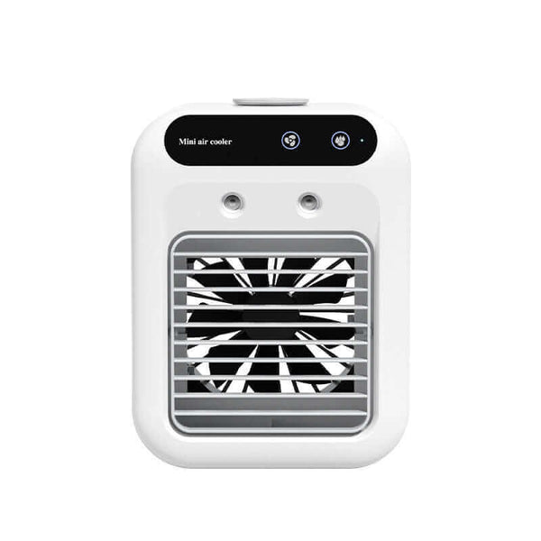 Portable air cooler fan for home, office, or cars; eco-friendly, lightweight design with water cooling for efficient temperature control.