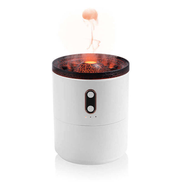 Volcanic Flame USB Aroma Diffuser with jellyfish-inspired design and ambient light effect