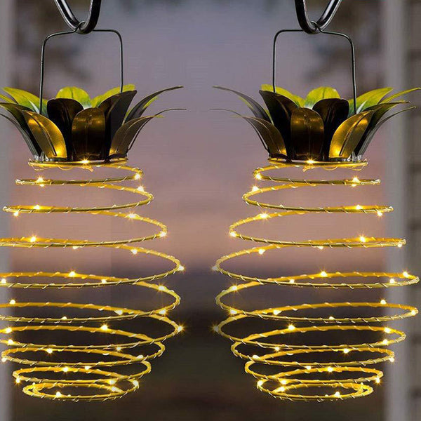 Outdoor Waterproof Garden Pineapple Solar Lights | Hanging Fairy String LED Path Decor