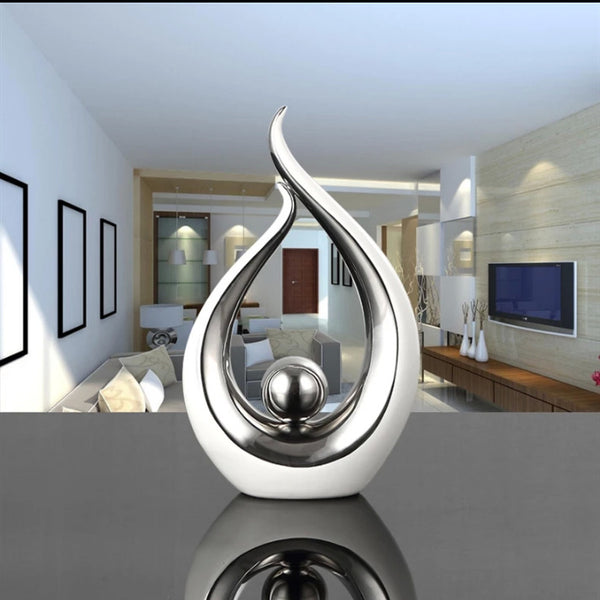 Simple Ceramic Water Drop Decoration – Modern Home Furnishing for Living Room