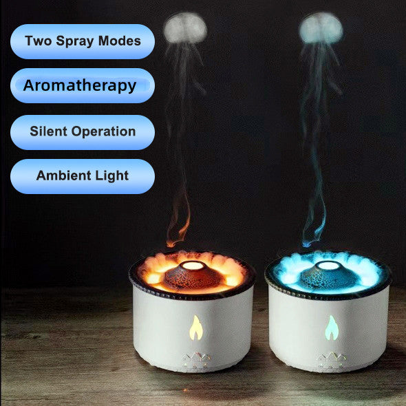 Ultrasonic Jellyfish Flame Diffuser with ambient light and aromatherapy.