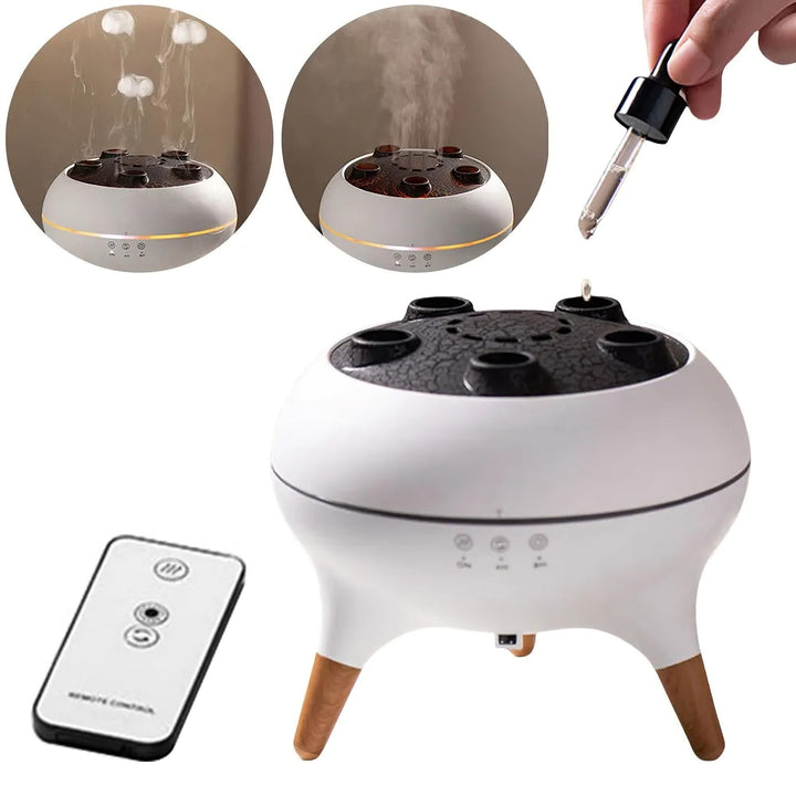 Jellyfish-shaped humidifier with essential oil diffusion and color changing lights
