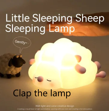 Adorable Sheep Silicone Night Light for Kids - Rechargeable and Dimmable Bedtime Lamp with Soft Silicone Design