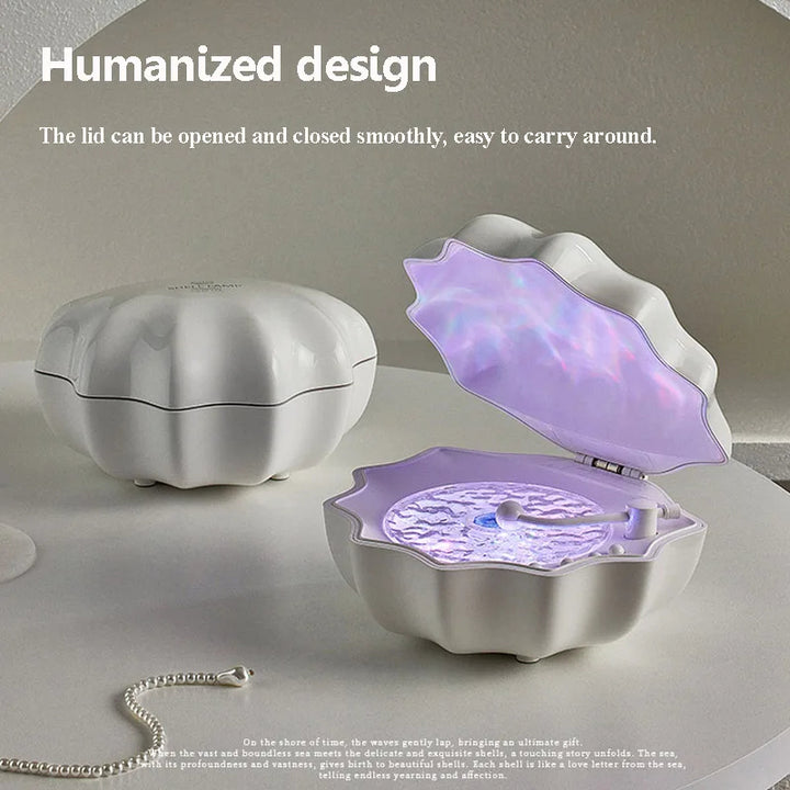 Retro vinyl-style Bluetooth speaker with white noise and color light projection