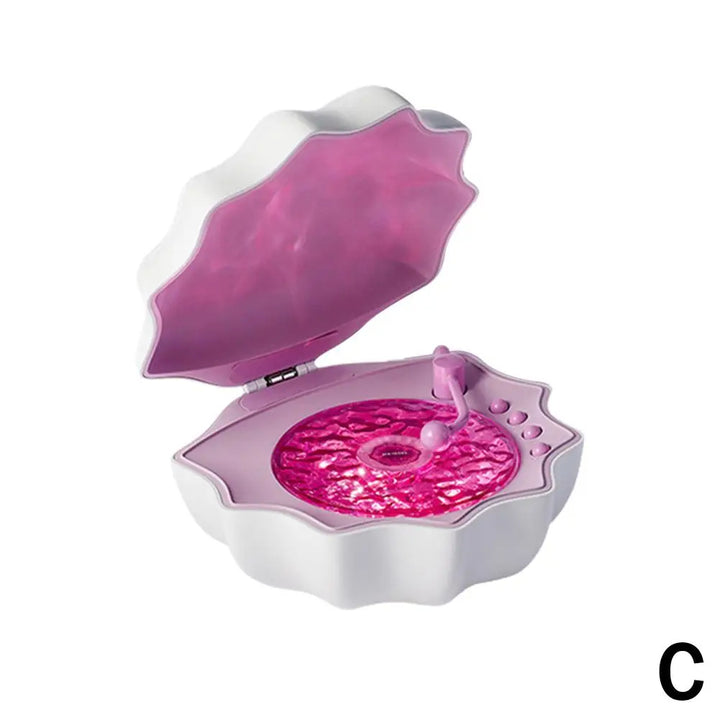 Retro vinyl-style Bluetooth speaker with white noise and color light projection