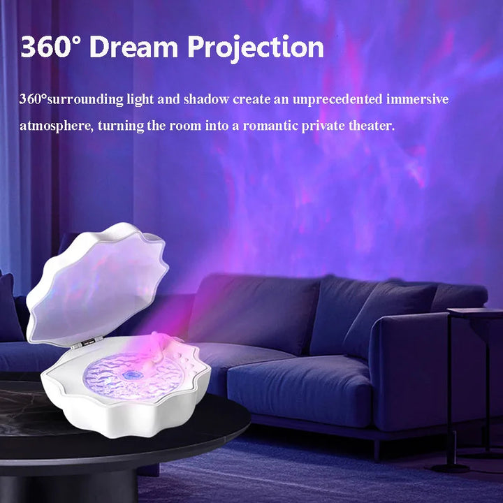 Retro vinyl-style Bluetooth speaker with white noise and color light projection