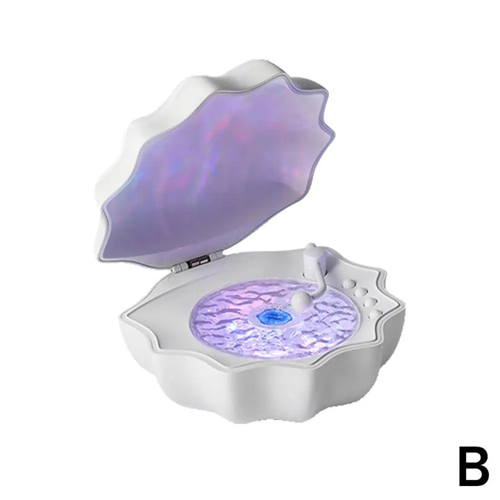 Retro vinyl-style Bluetooth speaker with white noise and color light projection